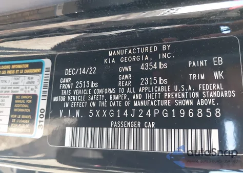 2023 Kia K5 Lxs z USA, uszkodzony, nr VIN 5XXG14J24PG196858